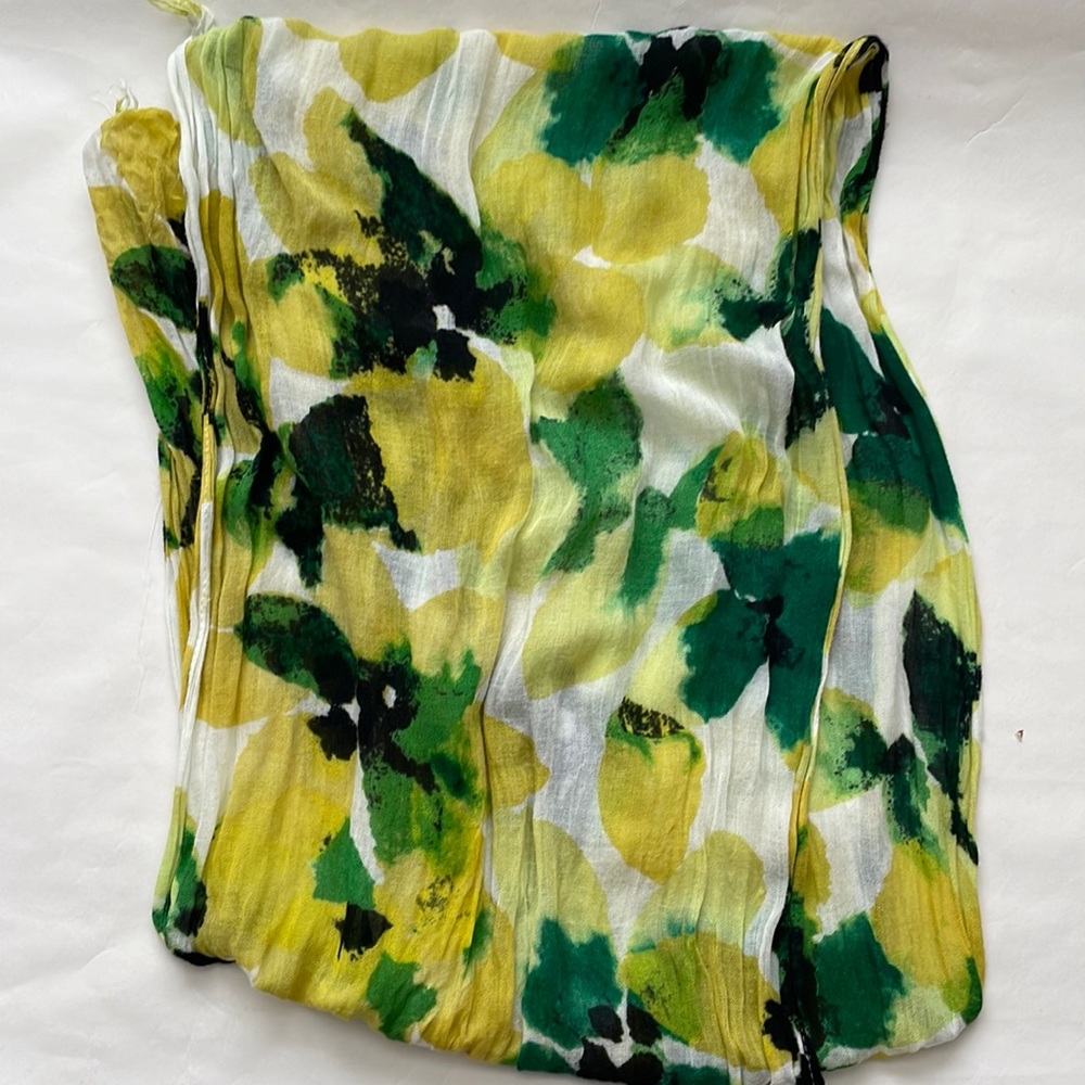 The Limited Yellow Green Watercolor Summer Scarf